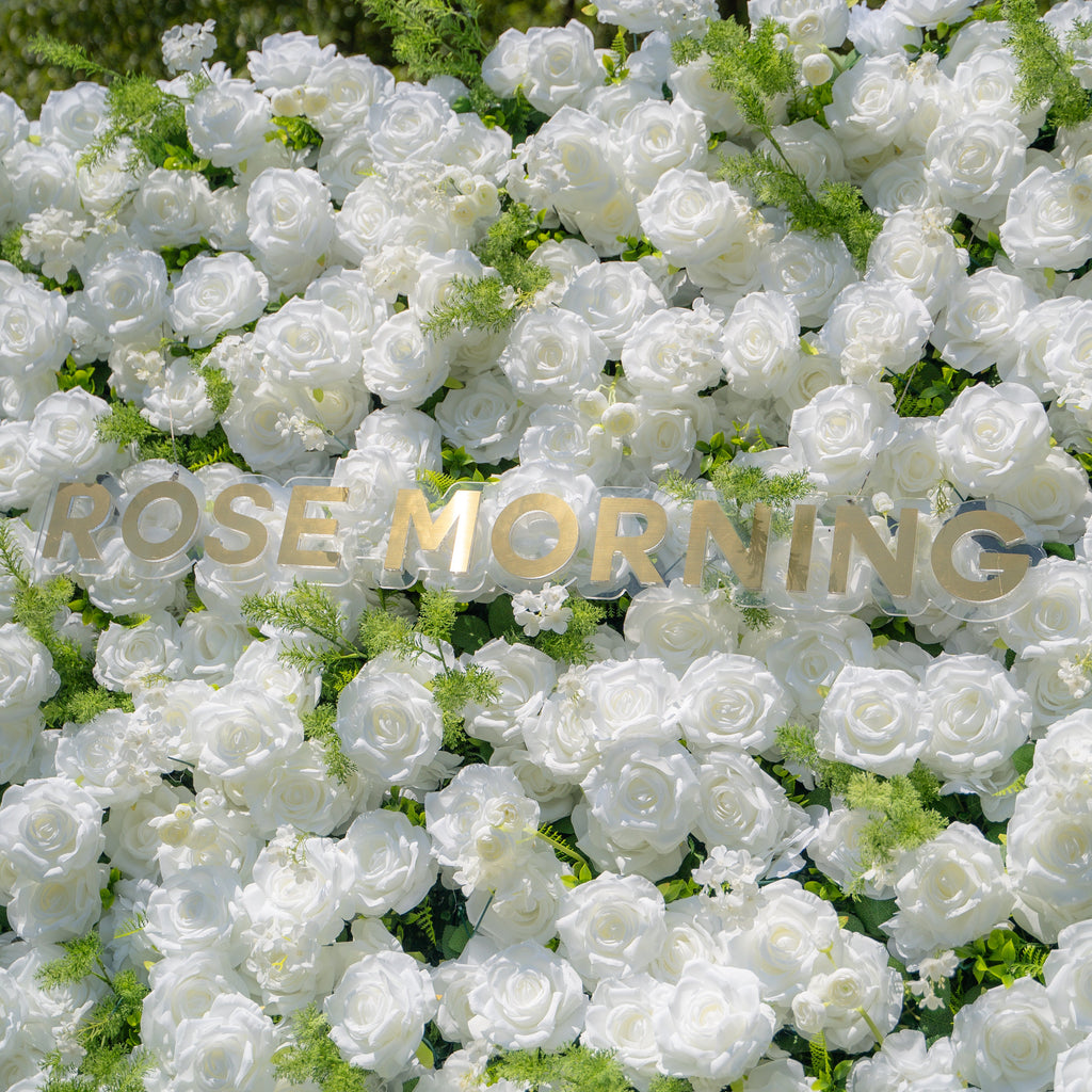 Forest - White Green Popular 5D Fabric Roll Up Flower Wall for Wedding Party Backdrop Free Shipping