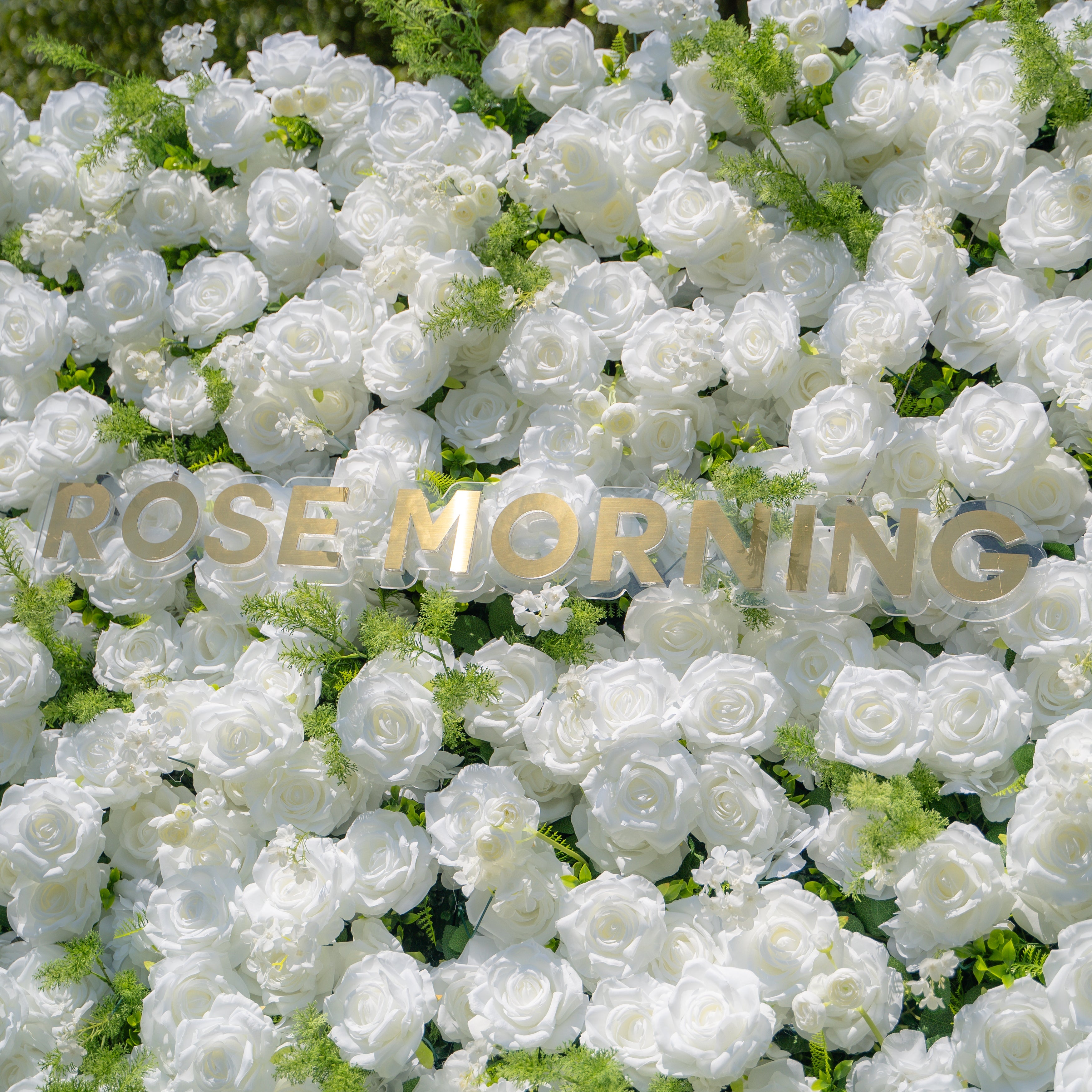 Forest - White Green Popular 5D Fabric Roll Up Flower Wall for Wedding Party Backdrop Free Shipping