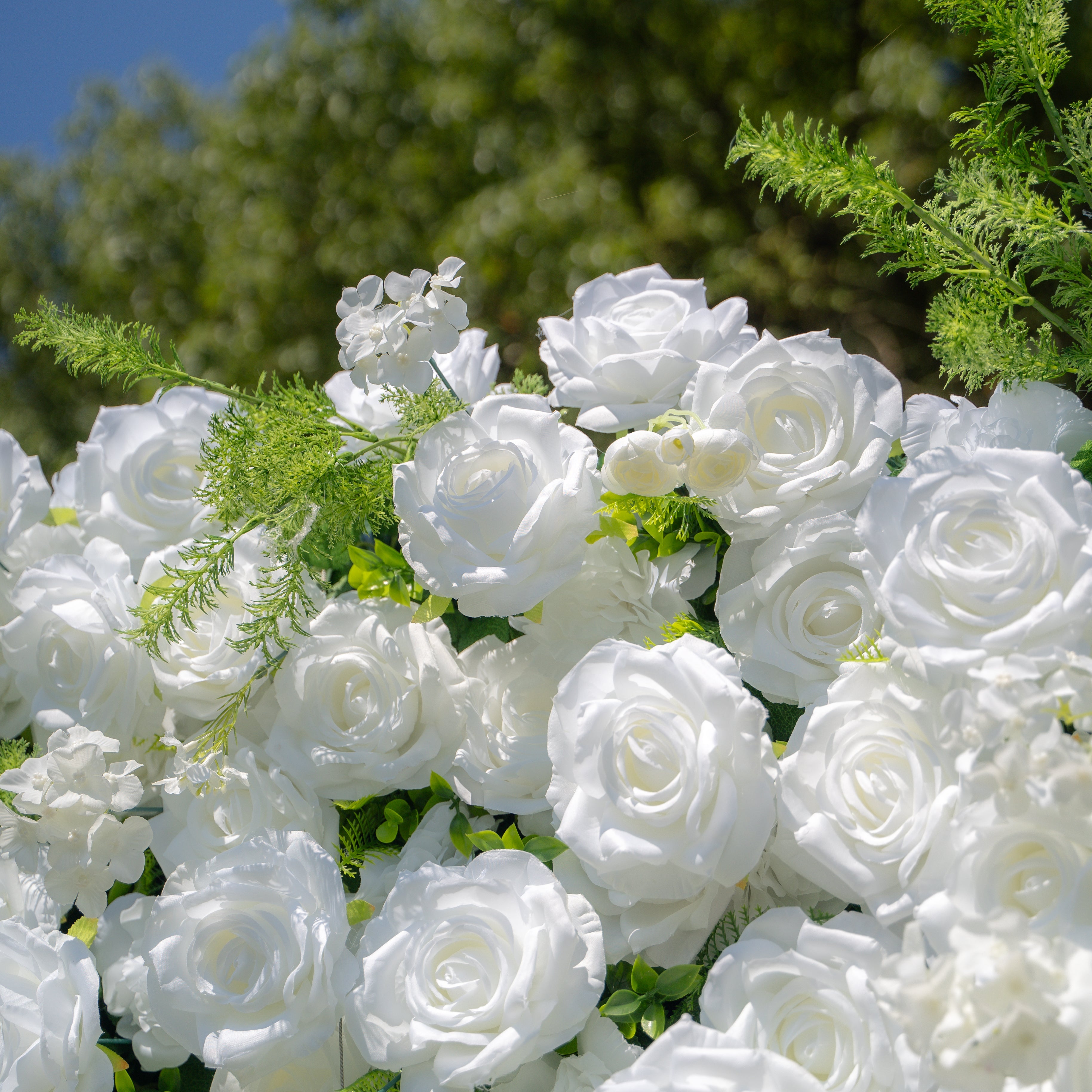 Forest - White Green Popular 5D Fabric Roll Up Flower Wall for Wedding Party Backdrop Free Shipping