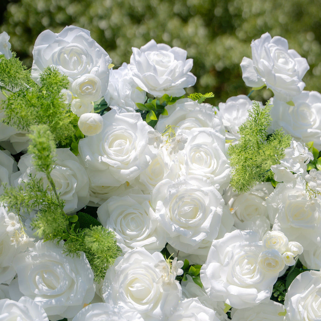 Forest - White Green Popular 5D Fabric Roll Up Flower Wall for Wedding Party Backdrop Free Shipping
