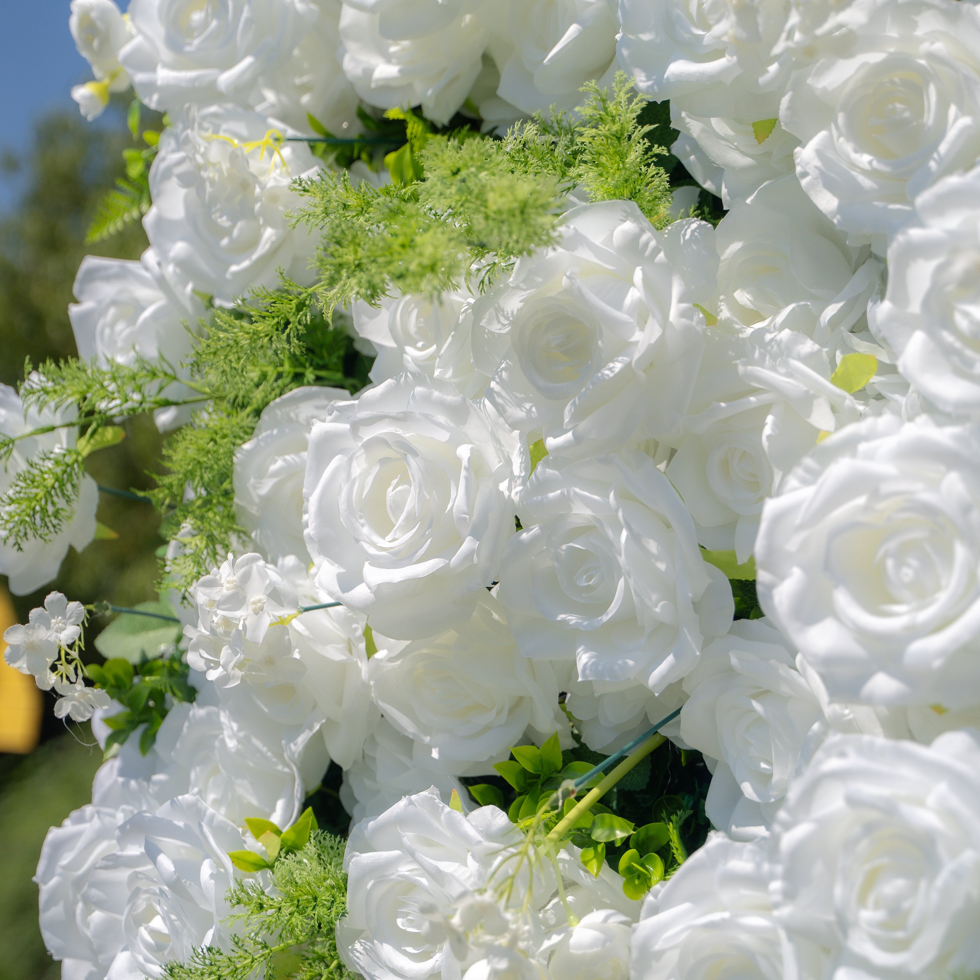 Forest - White Green Popular 5D Fabric Roll Up Flower Wall for Wedding Party Backdrop Free Shipping