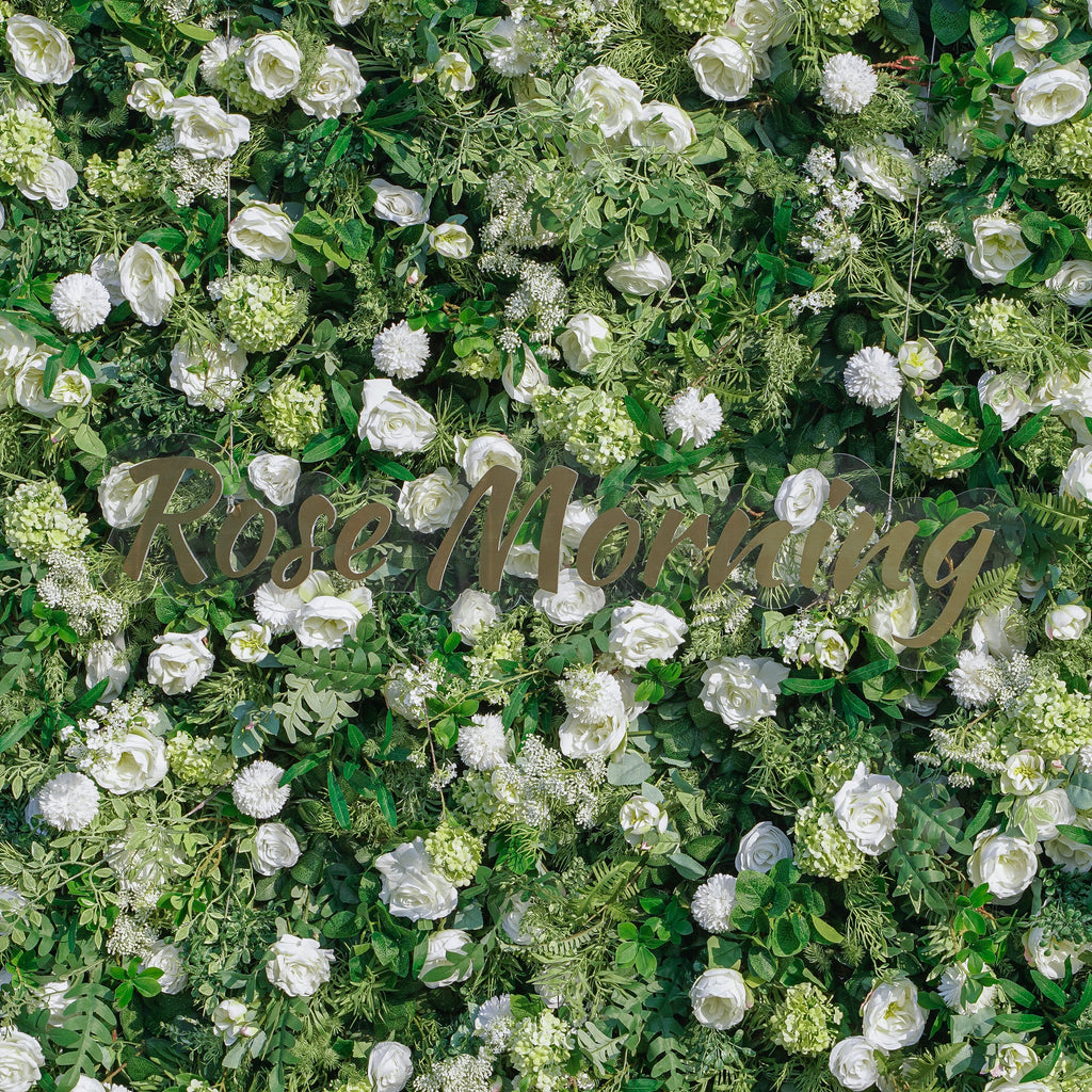 Rose Morning“The flower walls are made of artificial flowers in various colors, layered at different levels to create a lush, elegant and natural look. The exclusive zipper design and roll-up design make it easy to install and remove.”