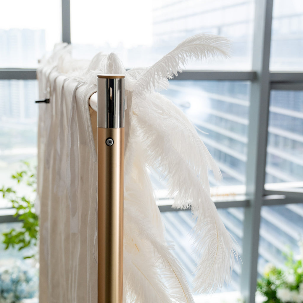 Artificial Floral Wall Backdrop: Celestial White Feather Dreamscape - The Ethereal Whisper Collection for Luxurious Weddings and Events | VF-164-WHITE