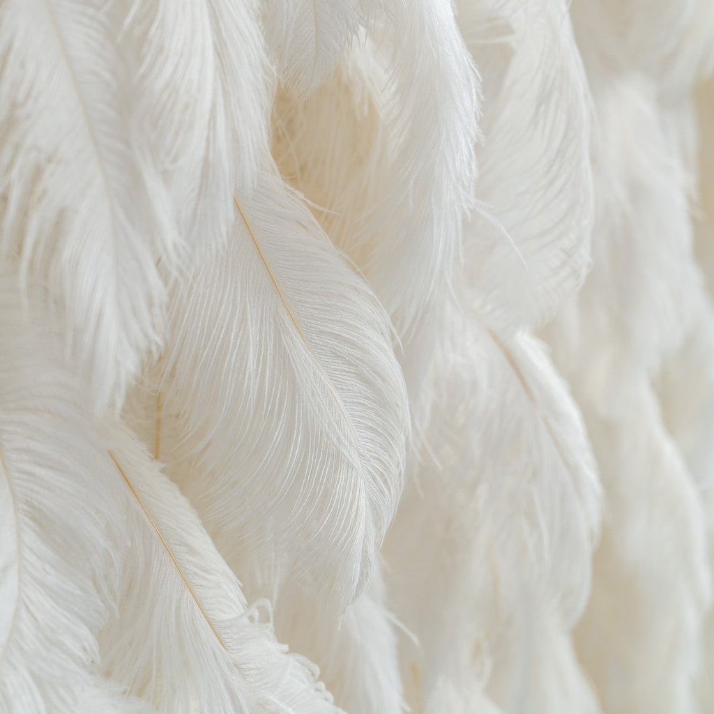 Artificial Floral Wall Backdrop: Celestial White Feather Dreamscape - The Ethereal Whisper Collection for Luxurious Weddings and Events | VF-164-WHITE