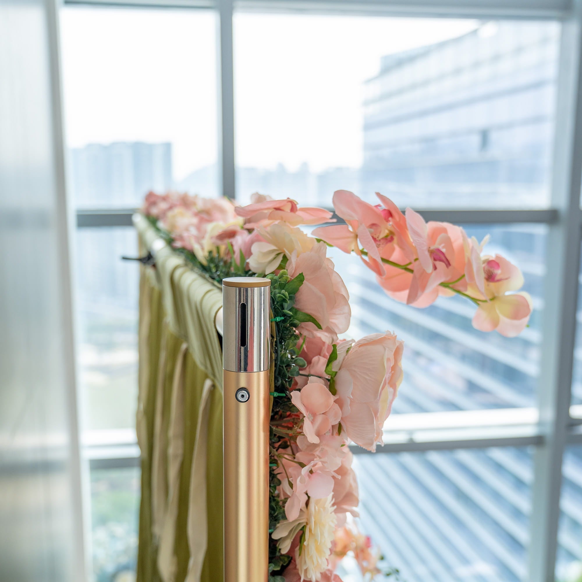Exquisite Artificial Flower Backdrop in Soft Pink and Cream Hues for Weddings. Parties and Events | VF-360