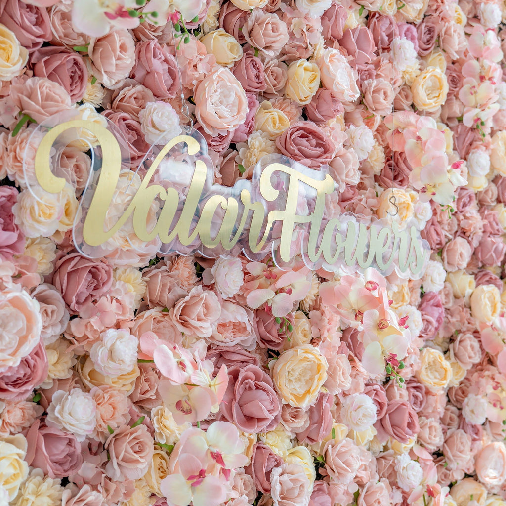 Exquisite Artificial Flower Backdrop in Soft Pink and Cream Hues for Weddings. Parties and Events | VF-360