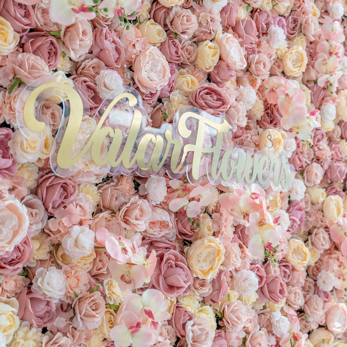 Exquisite Artificial Flower Backdrop in Soft Pink and Cream Hues for Weddings. Parties and Events | VF-360