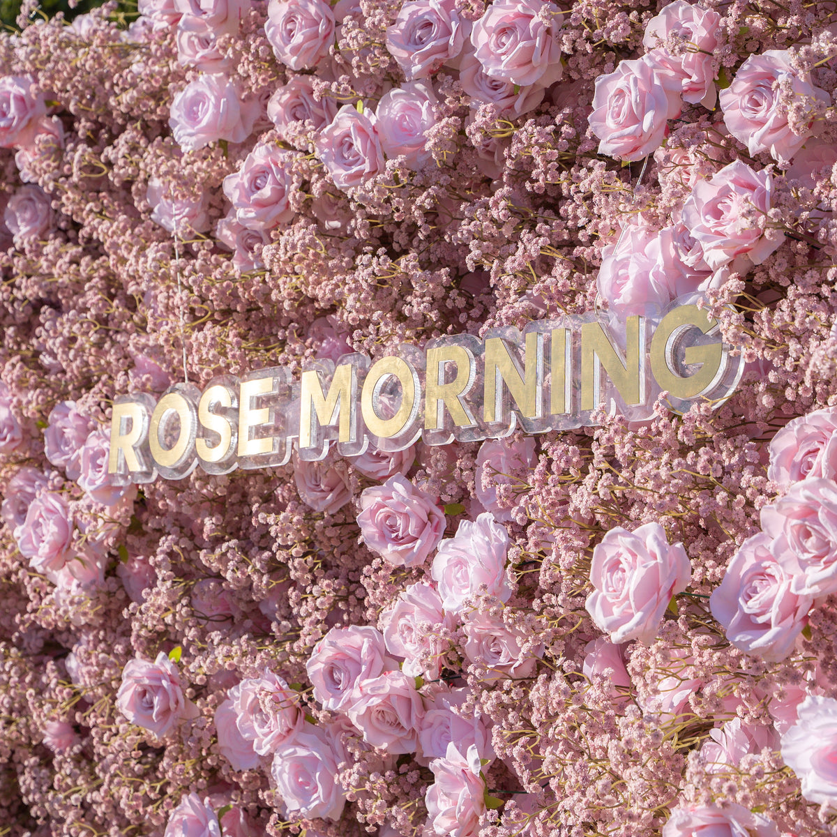 Pink Baby Breath：3D Fabric Artificial rolling up curtain flower wall Free Shipping