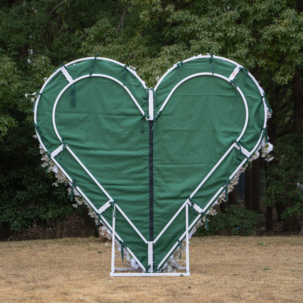 Auralis: 3D Romantic Crimson Heart-Shaped Artificial Floral Backdrop for Wedding & Valentine's Day Decor Free Shipping