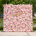 Roll Up Fabric Artificial Variety Of Pink And Cream Floral Bridal Shower Backdrop - Captivating Flowers Photography Arranged Party Event Decor | VF-503