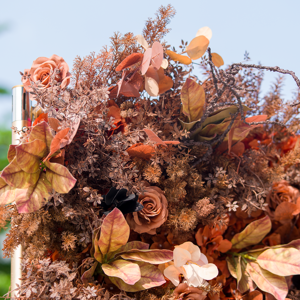 Halloween Special - Rustic and Enchanting Autumn - Inspired Artificial Flower Backdrop by: A Tribute to Nature's Warmth | VF-820