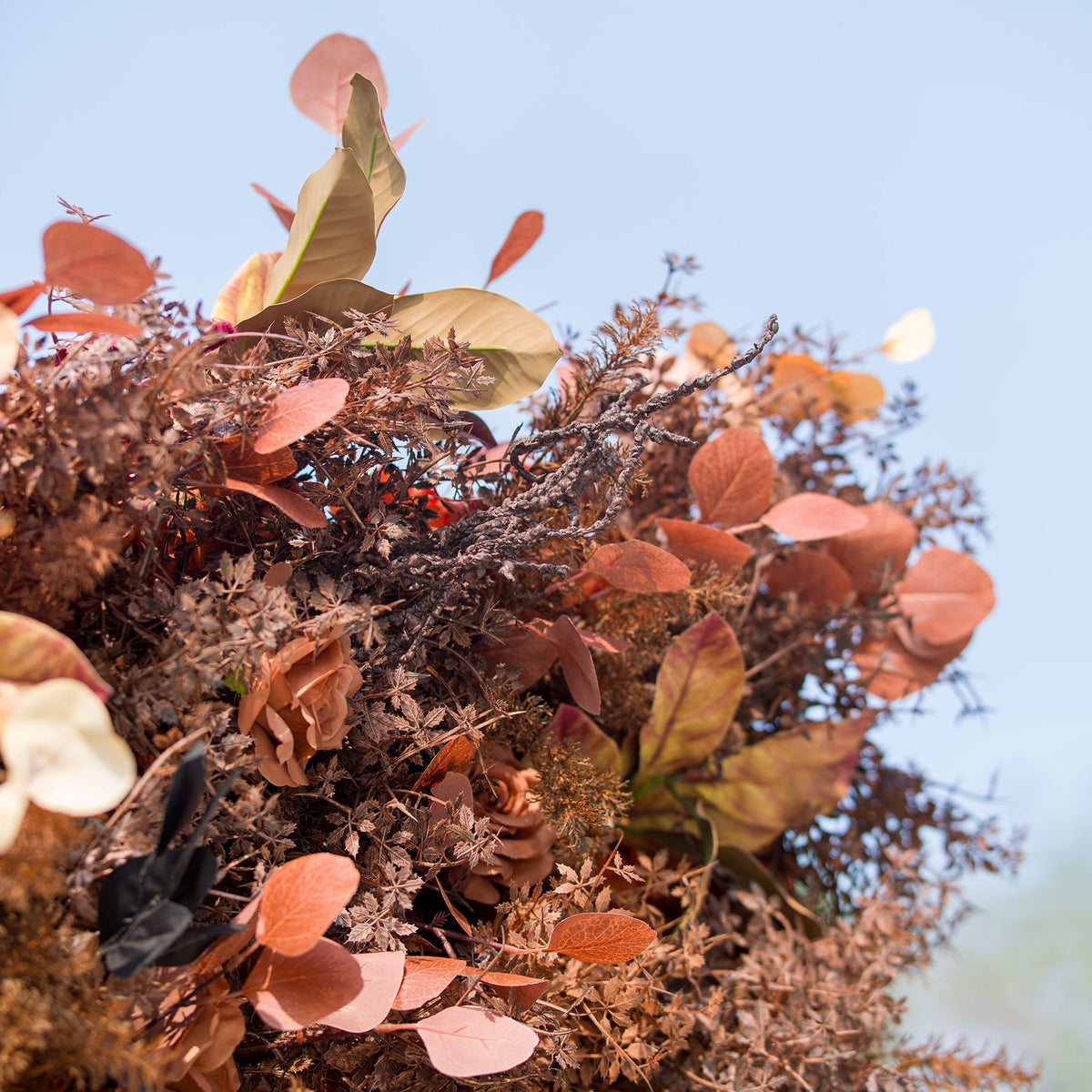 Halloween Special - Rustic and Enchanting Autumn - Inspired Artificial Flower Backdrop by: A Tribute to Nature's Warmth | VF-820