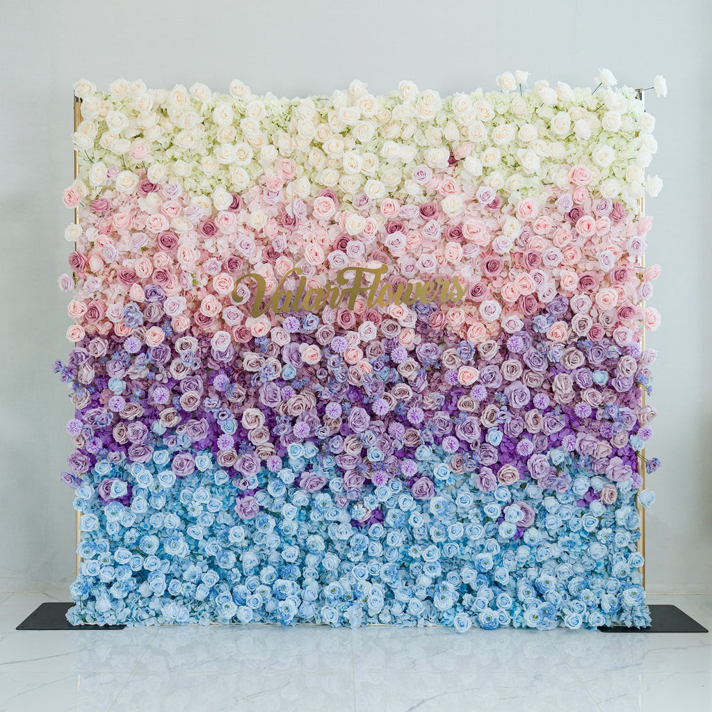 Ombre Rainbow Artificial Flower Backdrop: A Breathtaking Floral Masterpiece for Events | VF-828-2