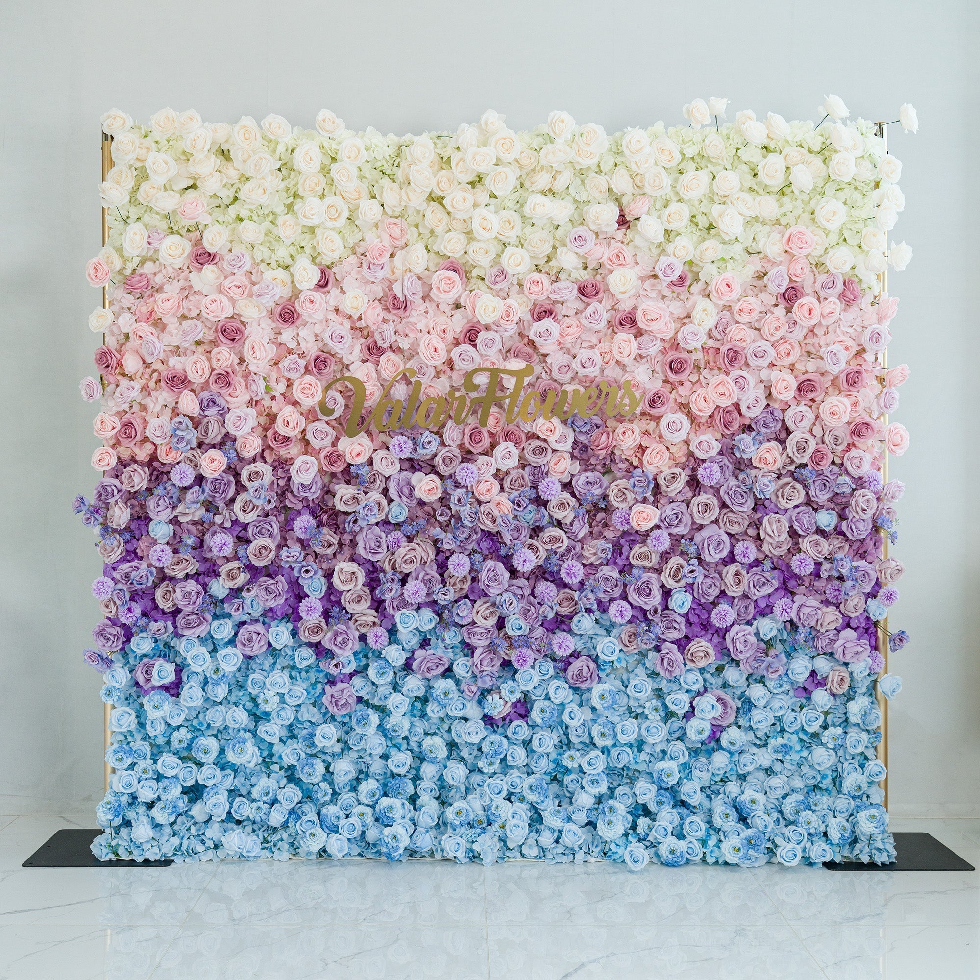 Ombre Rainbow Artificial Flower Backdrop: A Breathtaking Floral Masterpiece for Events | VF-828-2
