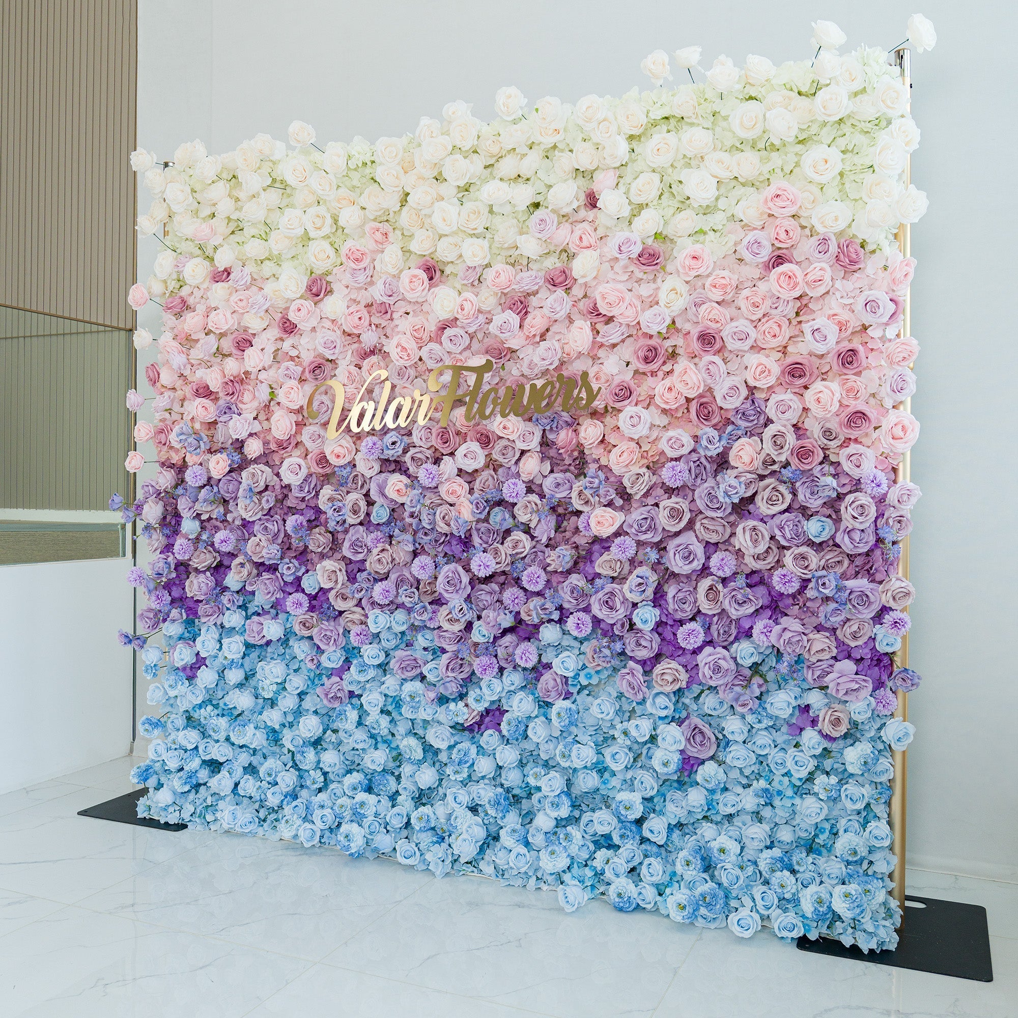 Ombre Rainbow Artificial Flower Backdrop: A Breathtaking Floral Masterpiece for Events | VF-828-2