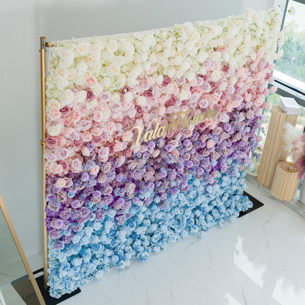 Ombre Rainbow Artificial Flower Backdrop: A Breathtaking Floral Masterpiece for Events | VF-828-2