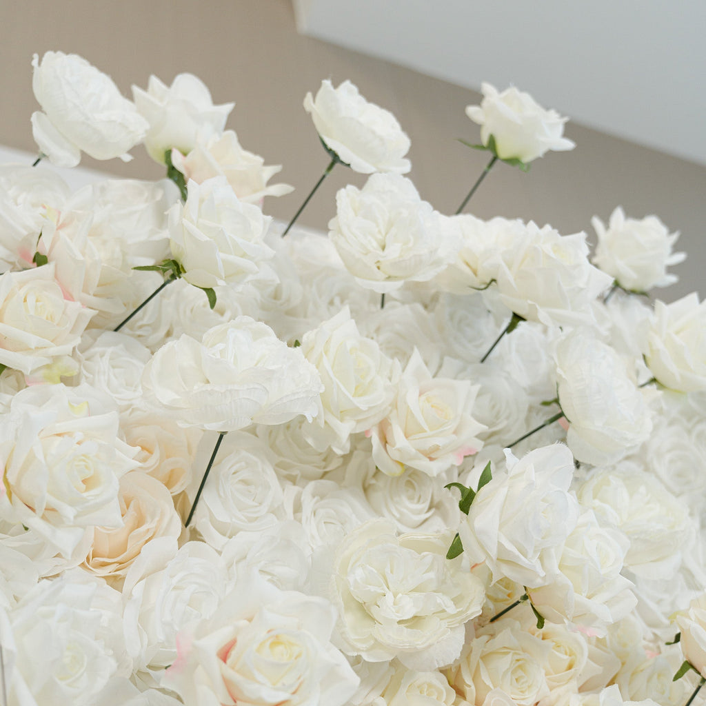 Green White Pink Artificial Flower Wall Backdrop for Wedding & Event Decor | VF-340