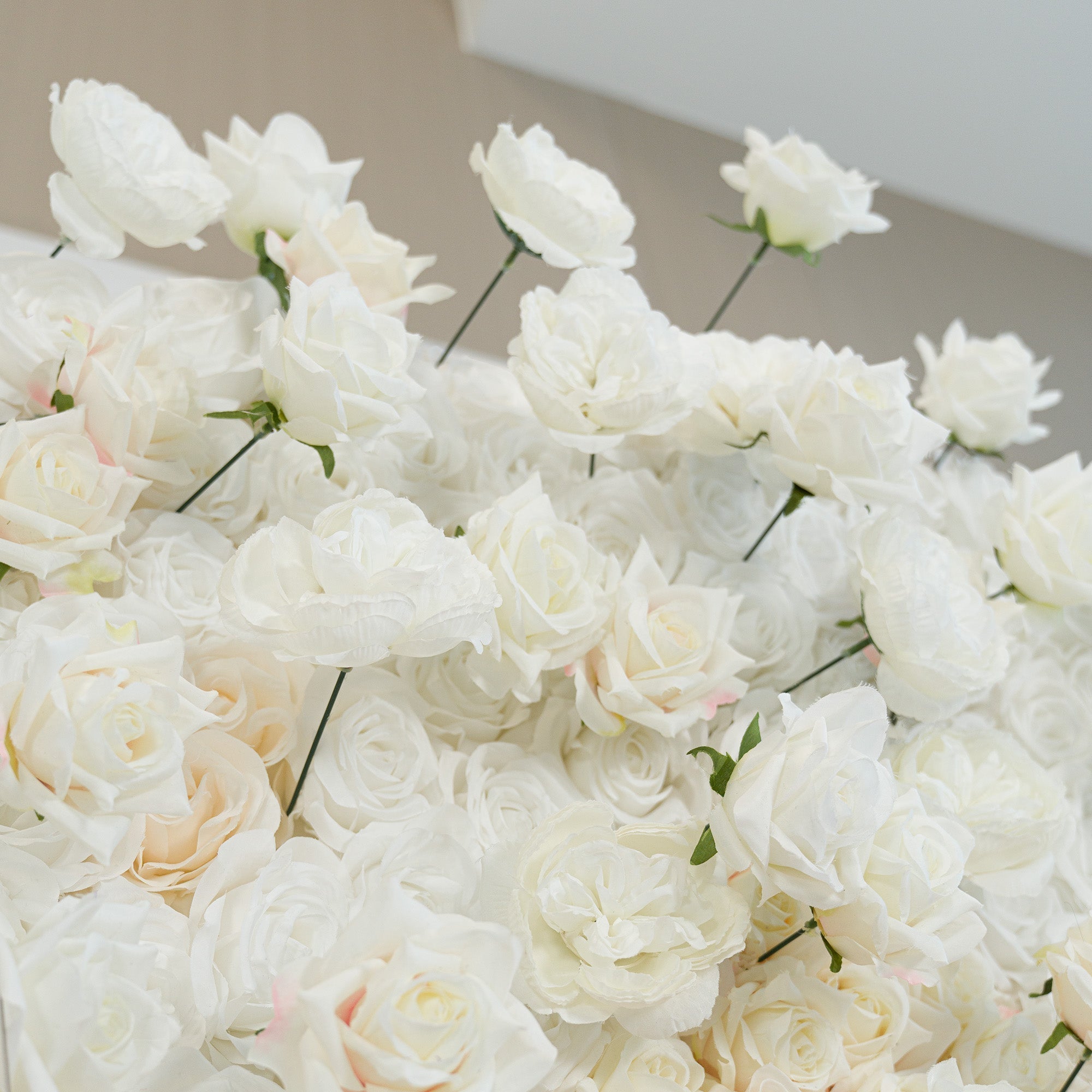 Green White Pink Artificial Flower Wall Backdrop for Wedding & Event Decor | VF-340