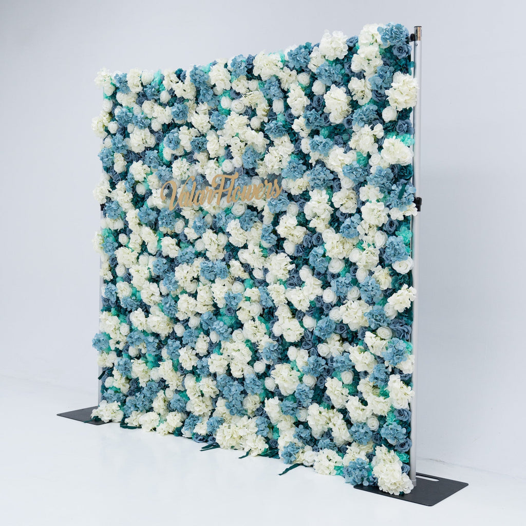 Blue and White Rose Floral Backdrop: A Serene Elegance for Weddings and Special Occasions And Proposals and Outdoor Events and Photography | VF-825