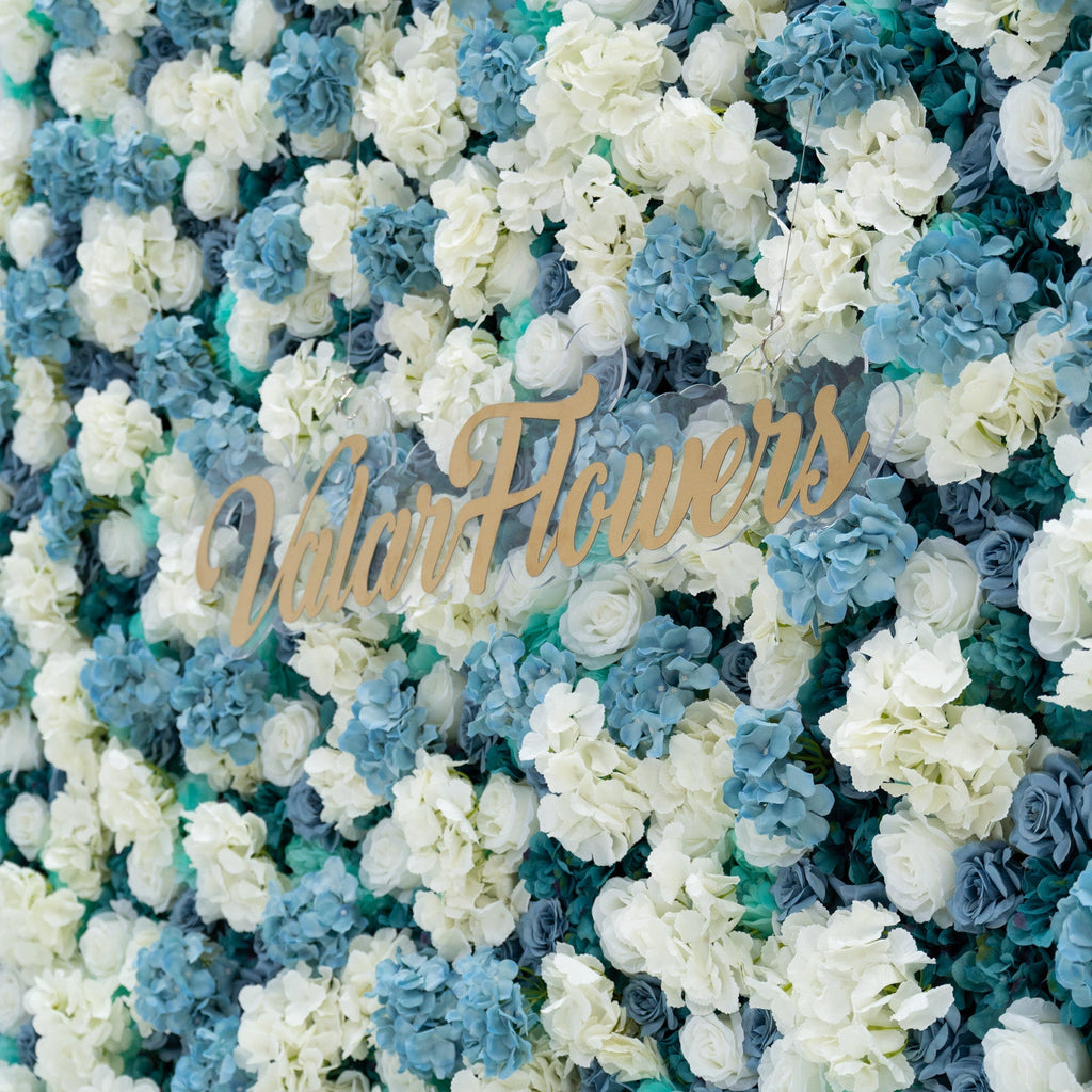 Blue and White Rose Floral Backdrop: A Serene Elegance for Weddings and Special Occasions And Proposals and Outdoor Events and Photography | VF-825
