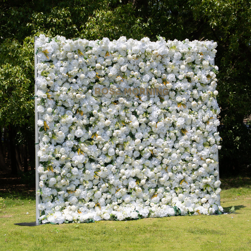 Labu ：3D Fabric Artificial rolling up curtain flower wall Free Shipping