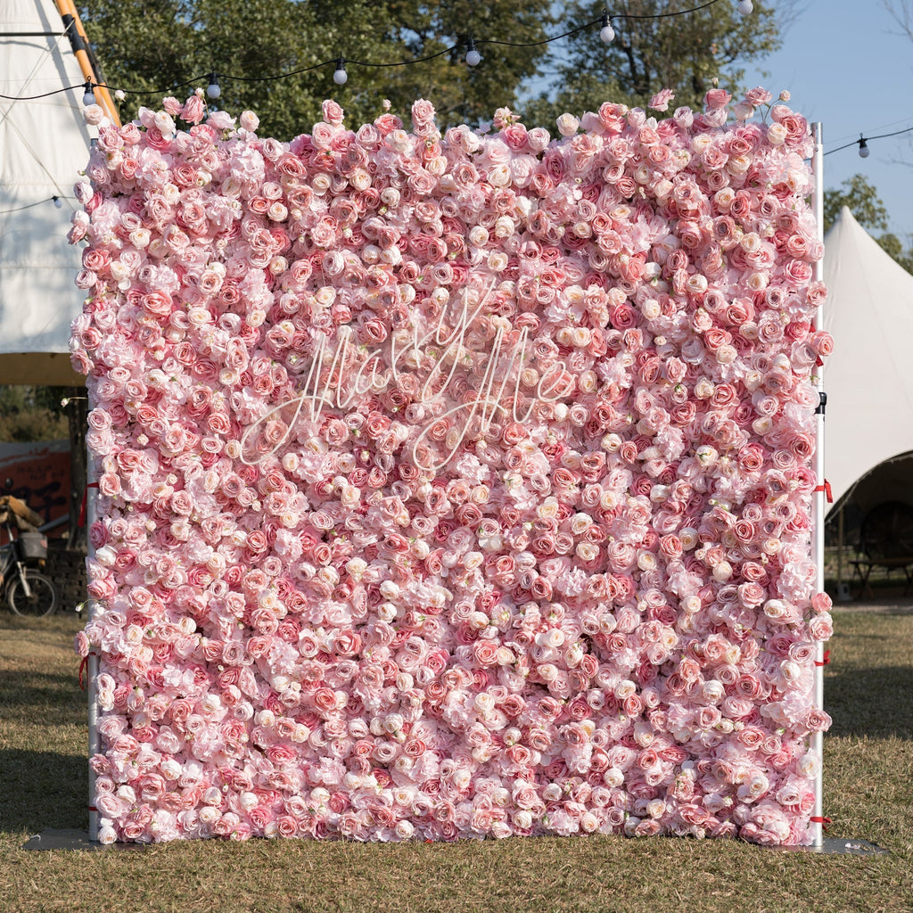 Roll Up Artificial Lush Pink Floral Wall | VF-501