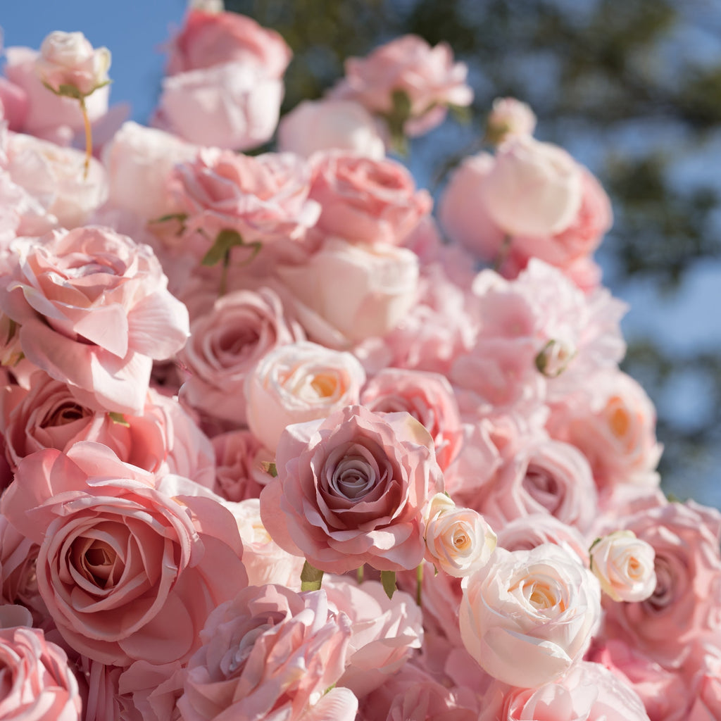 Roll Up Artificial Lush Pink Floral Wall | VF-501