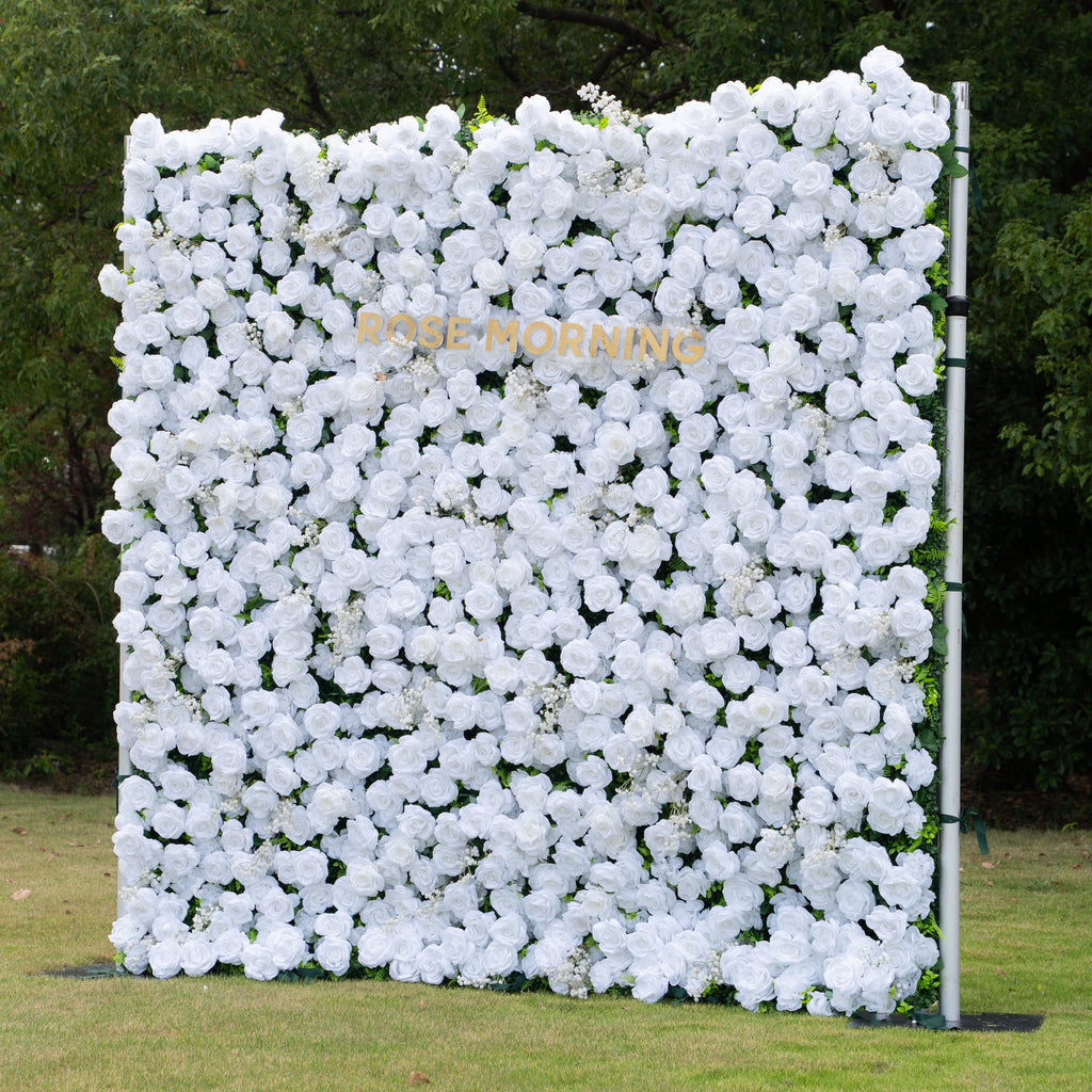 Ava：3D Fabric Artificial rolling up curtain flower wall Free Shipping