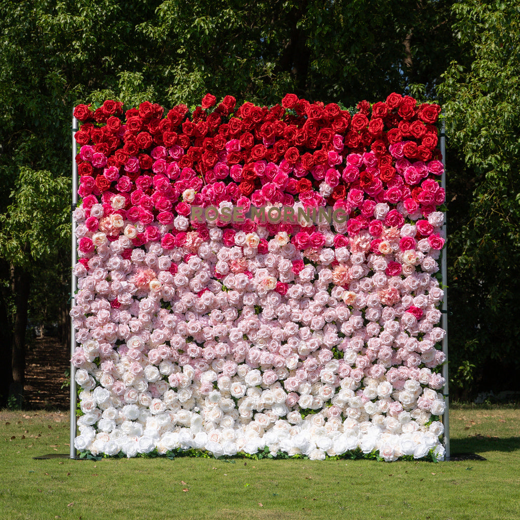 Buuz：3D Fabric Artificial rolling up curtain flower wall Free Shipping