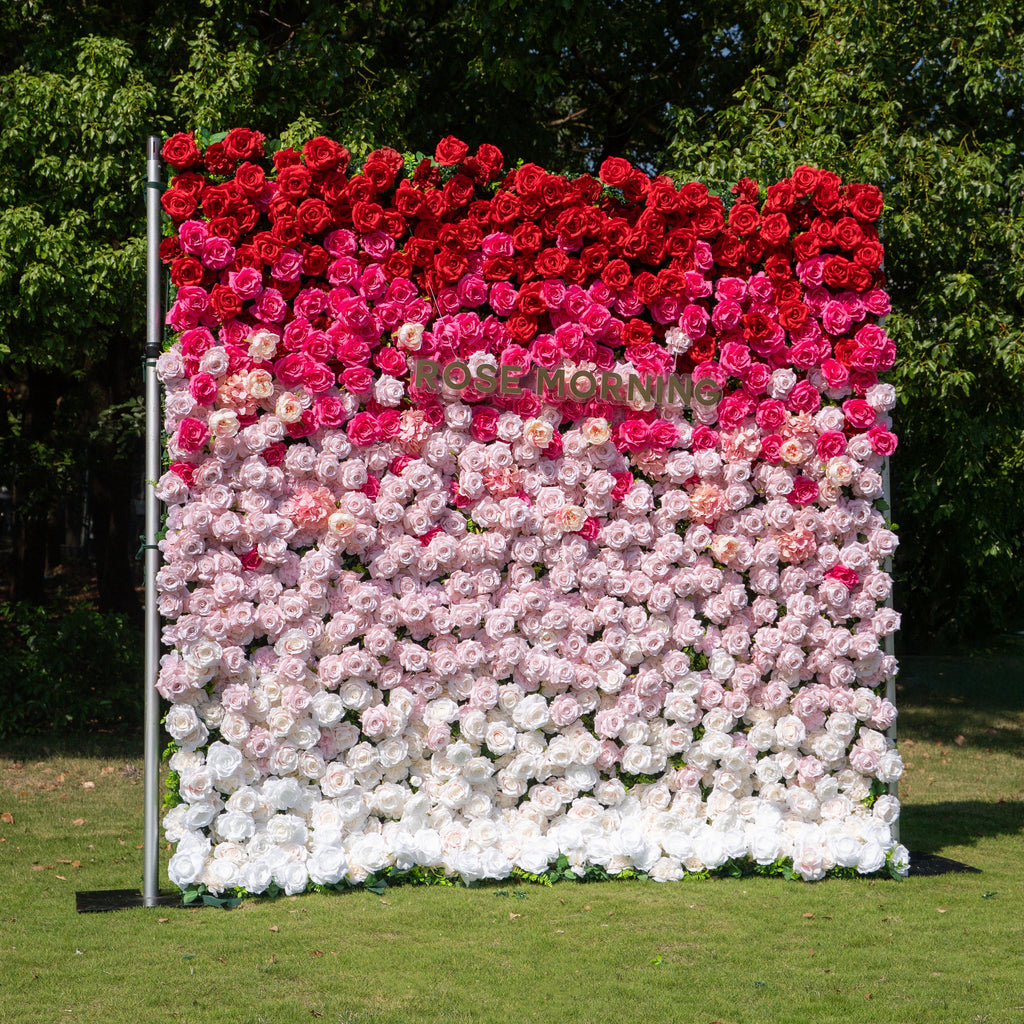 Buuz：3D Fabric Artificial rolling up curtain flower wall Free Shipping