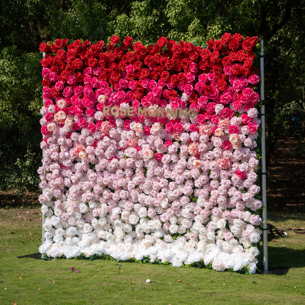Buuz：3D Fabric Artificial rolling up curtain flower wall Free Shipping