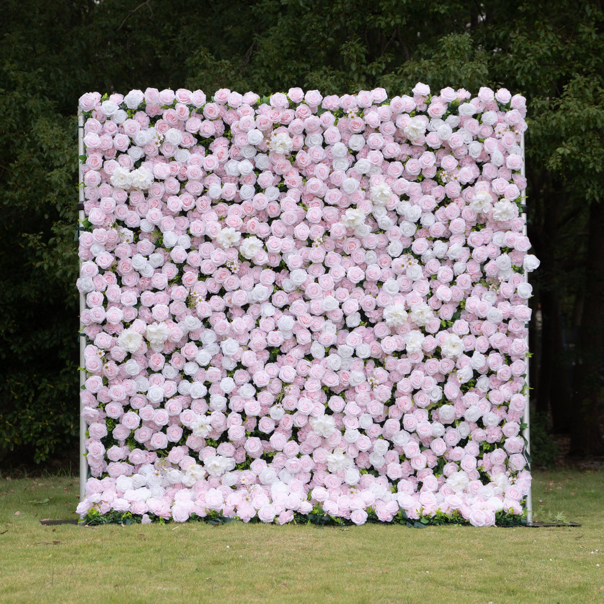 Whitepink: 3D Layered Flower Wall - Luxury Silk Rolling Backdrop (In US Stock 5-7 Days Delivered) Free Shipping