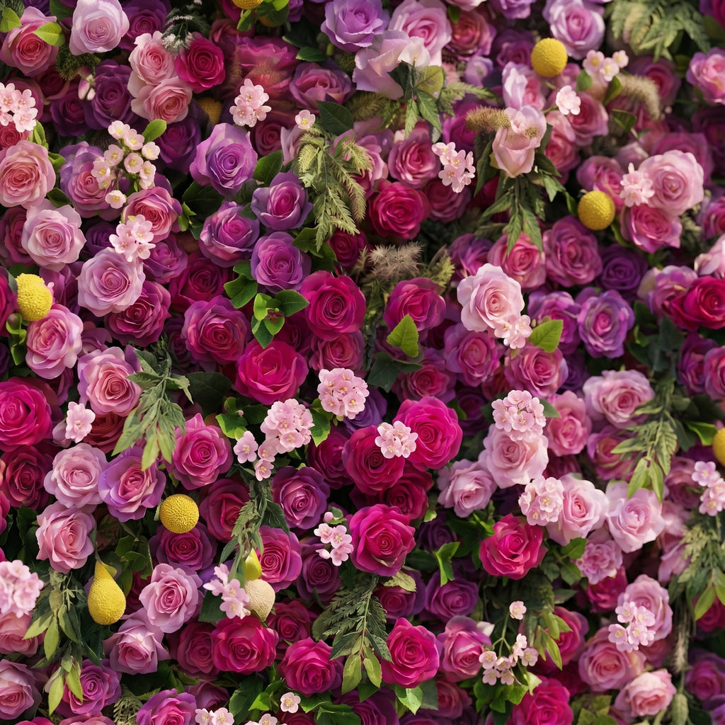 Daelsora: Luxury 5D Berry Purple & Fuchsia Pink Silk Floral Wall Backdrop for Modern Weddings & Galas Free Shipping