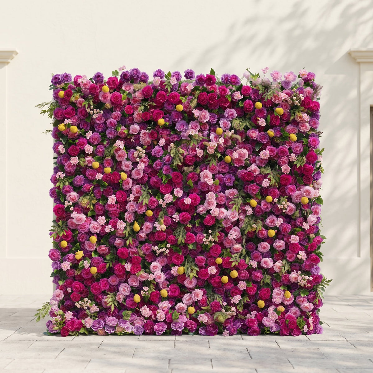 Daelsora: Luxury 5D Berry Purple & Fuchsia Pink Silk Floral Wall Backdrop for Modern Weddings & Galas Free Shipping