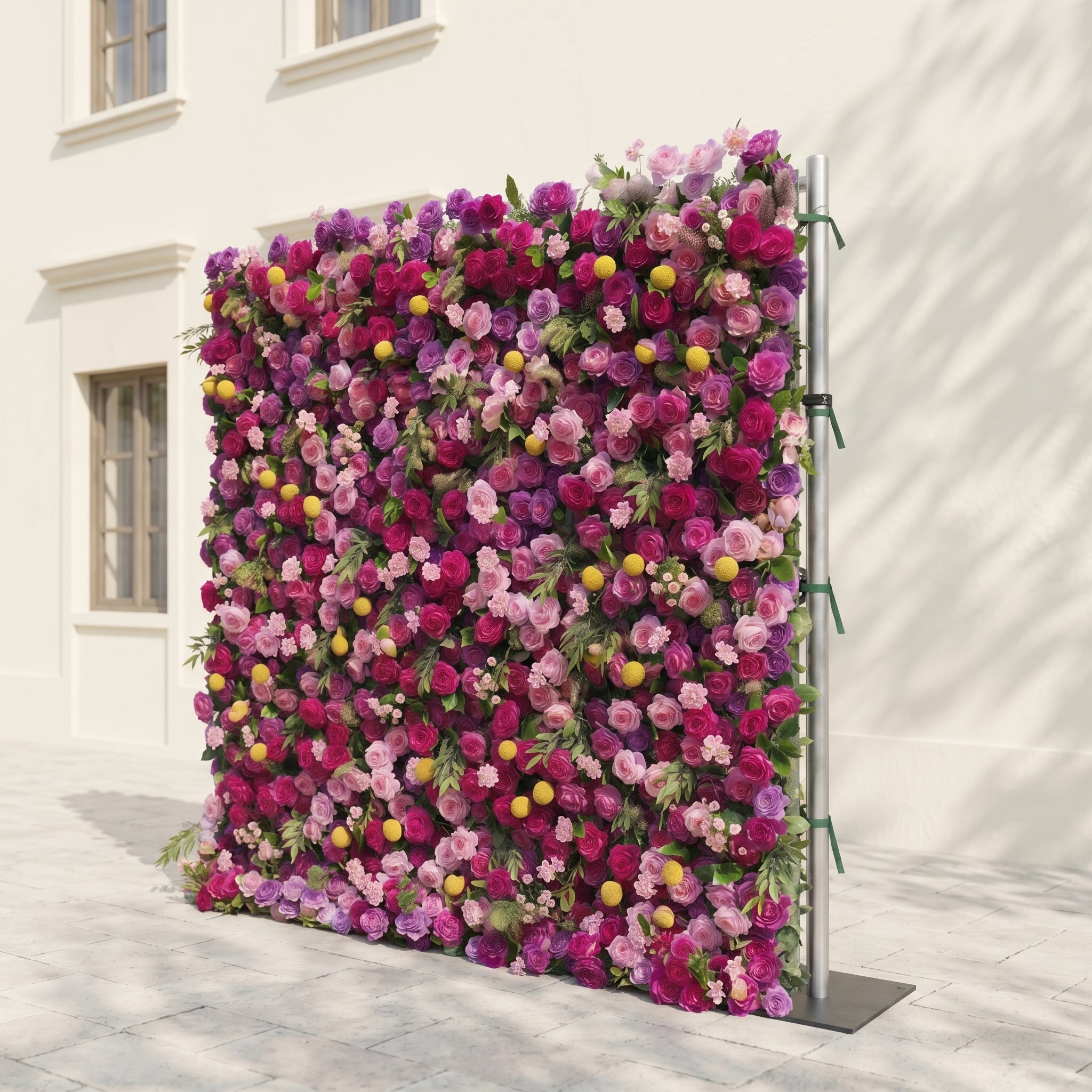 Daelsora: Luxury 5D Berry Purple & Fuchsia Pink Silk Floral Wall Backdrop for Modern Weddings & Galas Free Shipping