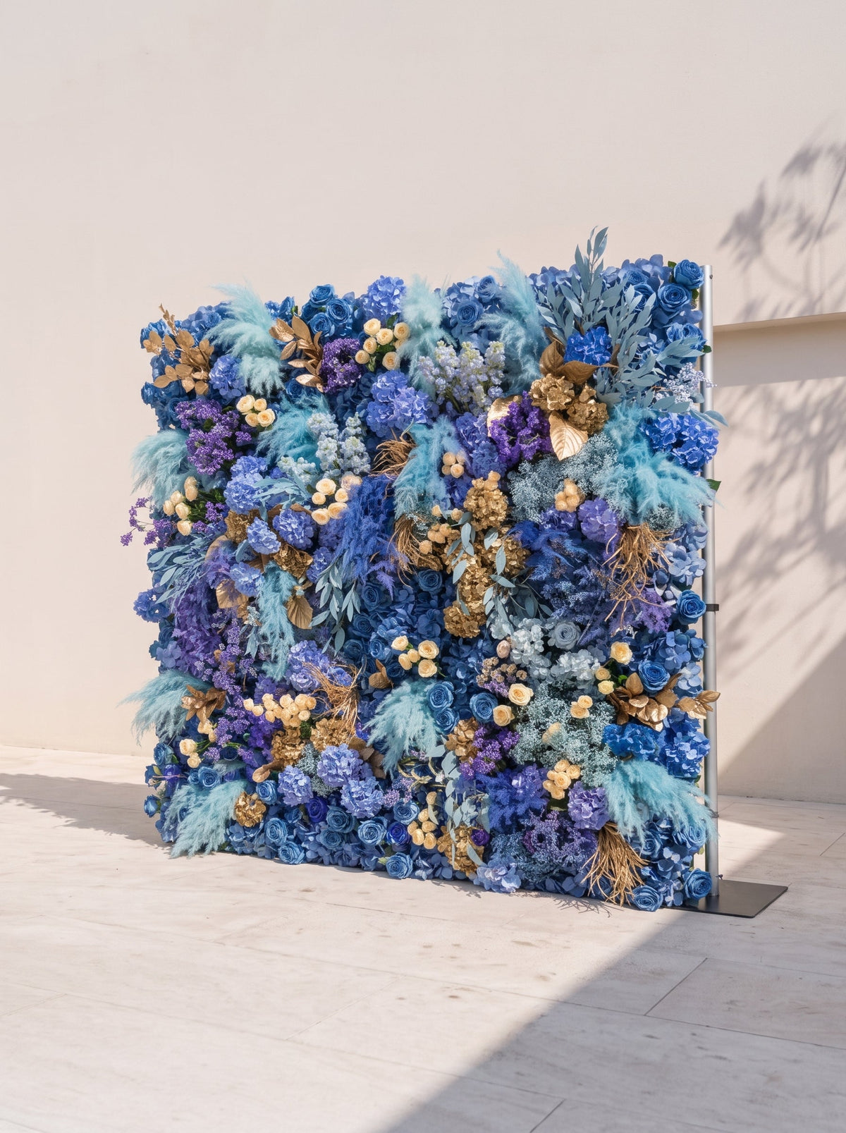 Davilsira: 5D Fabric Artificial rolling up curtain flower wall — right view