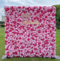 Dress：5D Fabric Artificial rolling up curtain flower wall Free Shipping