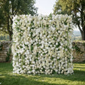 Elunara: 5D White Rose Flower Wall with Drooping Foliage Roll-Up Fabric Backdrop for Luxury Events Decor Free Shipping