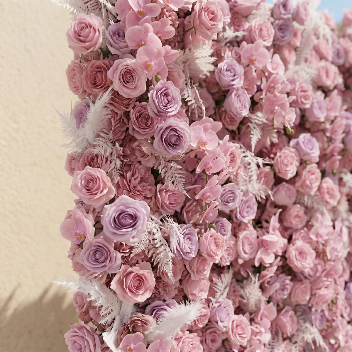 Emberiva: Luxury 5D Pink Silk Floral Wall Roll-Up Backdrop for Elegant Minimalist Weddings Free Shipping