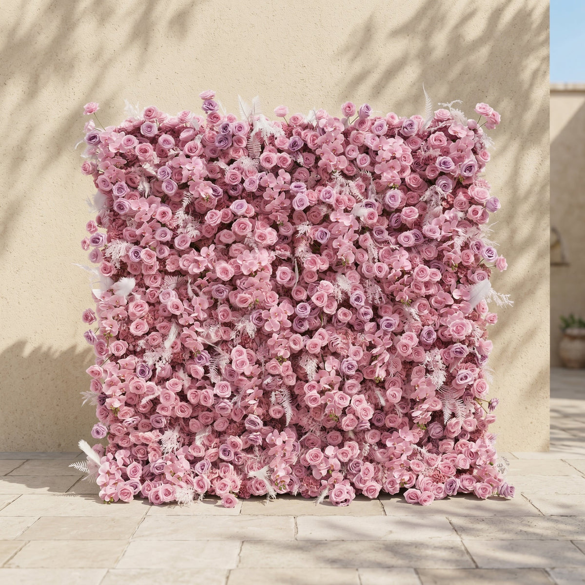 Emberiva: Luxury 5D Pink Silk Floral Wall Roll-Up Backdrop for Elegant Minimalist Weddings Free Shipping