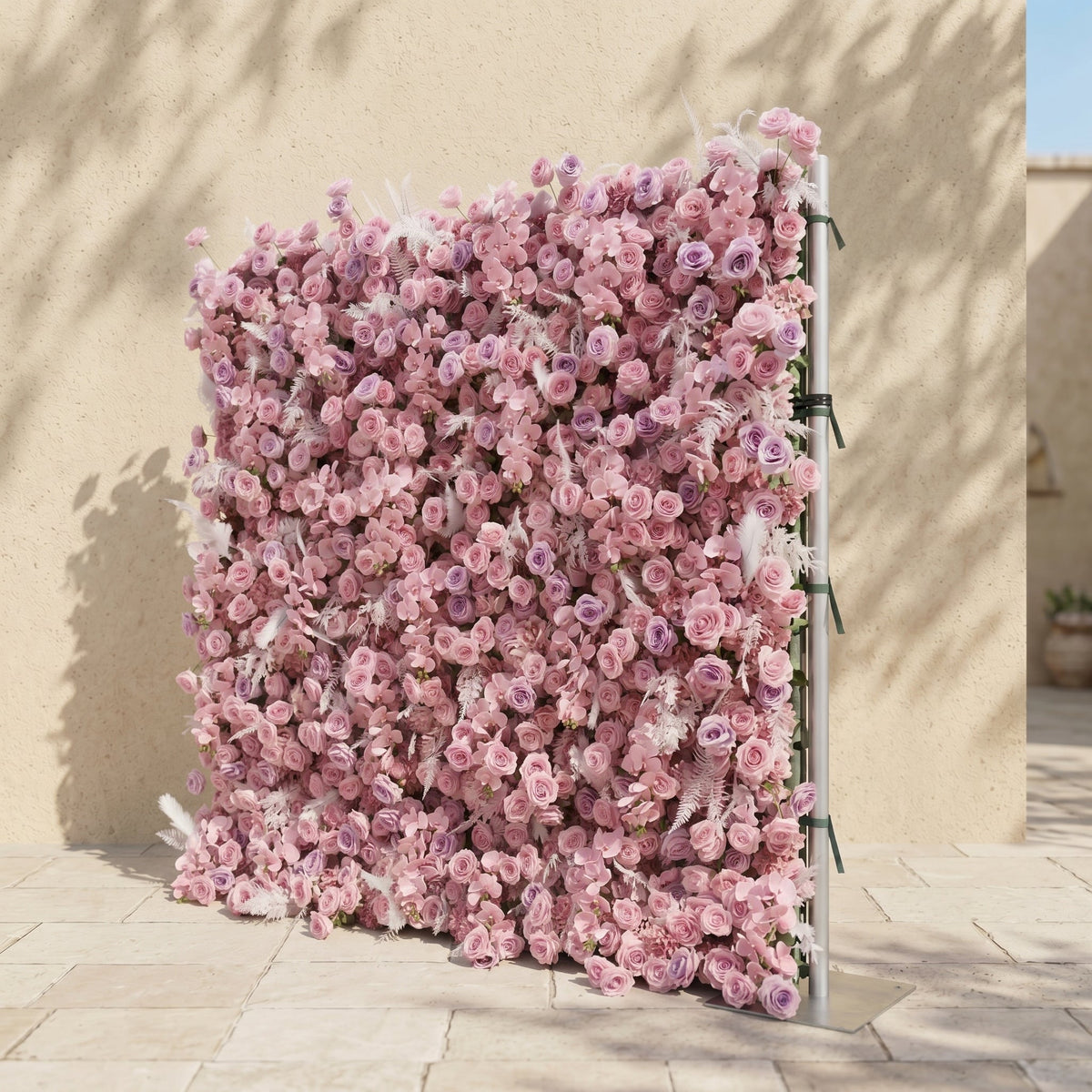 Emberiva: Luxury 5D Pink Silk Floral Wall Roll-Up Backdrop for Elegant Minimalist Weddings Free Shipping