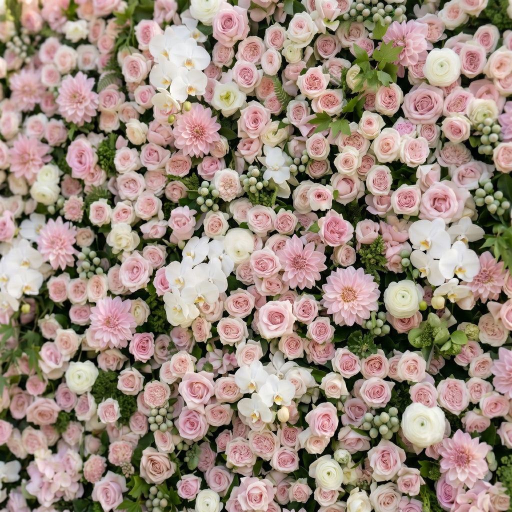 Embervale:Luxury 5D Roll-up Pink&White Flower Wall for Wedding and Events Decor embervale detail 1