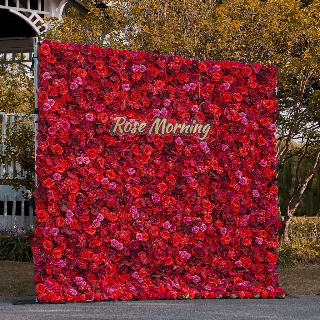 Esther：5D Fabric Artificial rolling up curtain flower wall Free Shipping