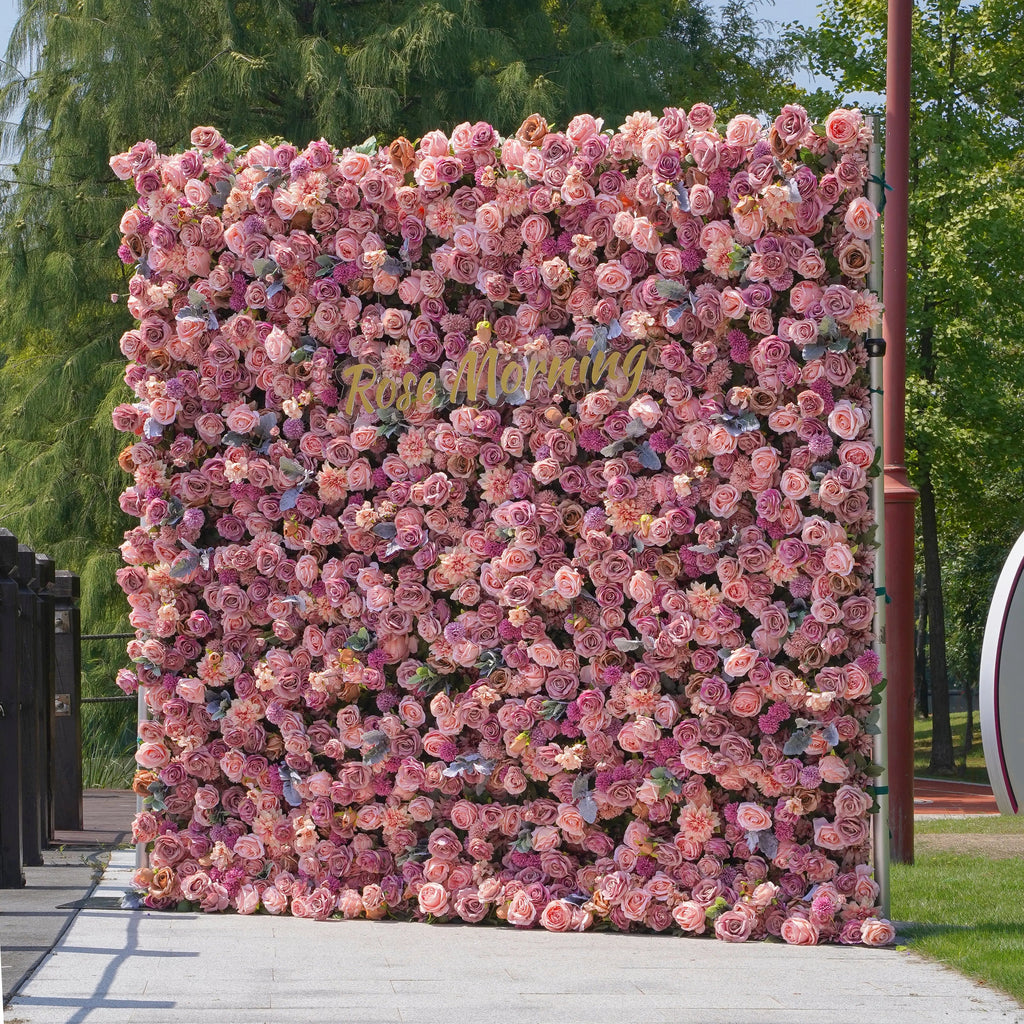 Eva：5D Fabric Artificial rolling up curtain flower wall Free Shipping