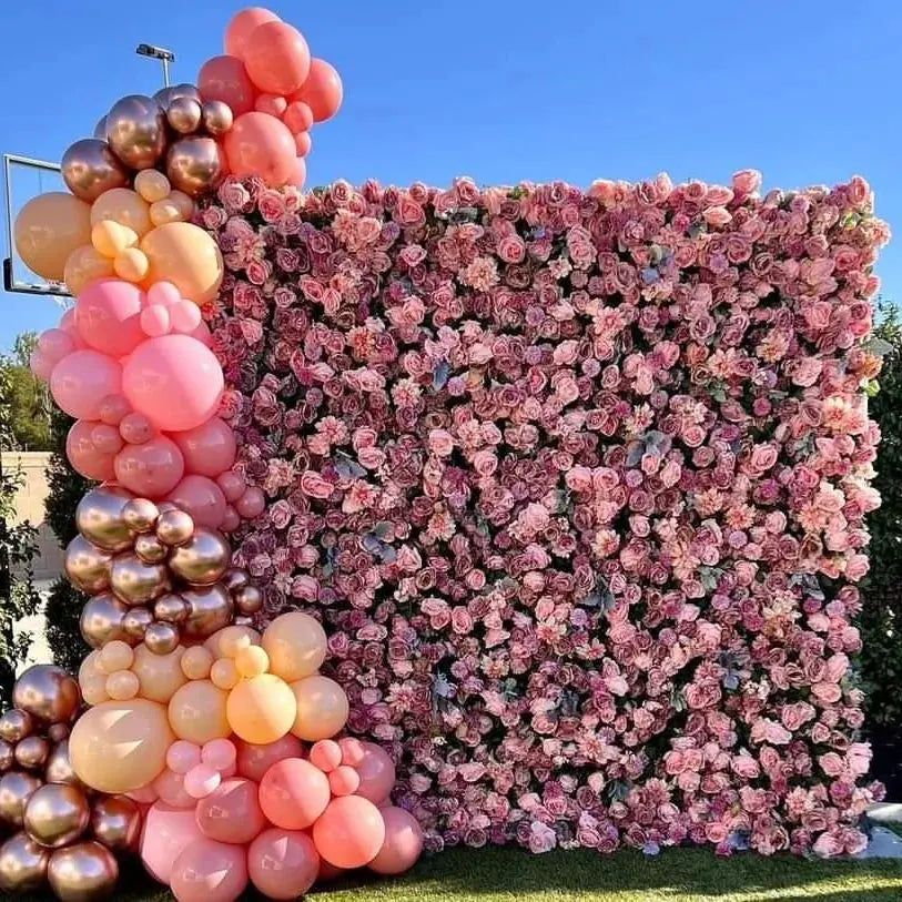 Eva：5D Fabric Artificial rolling up curtain flower wall Free Shipping