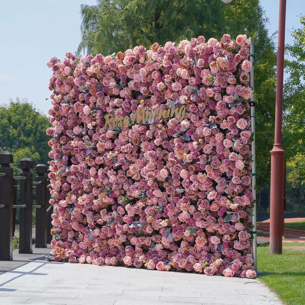 Eva：5D Fabric Artificial rolling up curtain flower wall Free Shipping