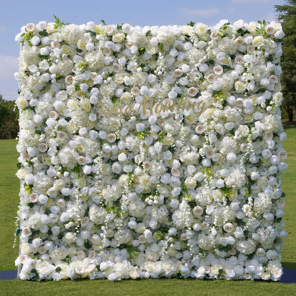 Eve：5D Fabric Artificial rolling up curtain flower wall Free Shipping