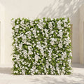 Evelaria: Luxury 5D White & Green Silk Floral Wall Roll-Up Backdrop for Edgy Romantic Weddings Free Shipping