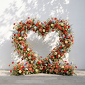 Freara: Heart-Shaped Multi-Color Dahlia & Rose Silk Flower Arch Floral Arrangement for Vibrant Weddings
