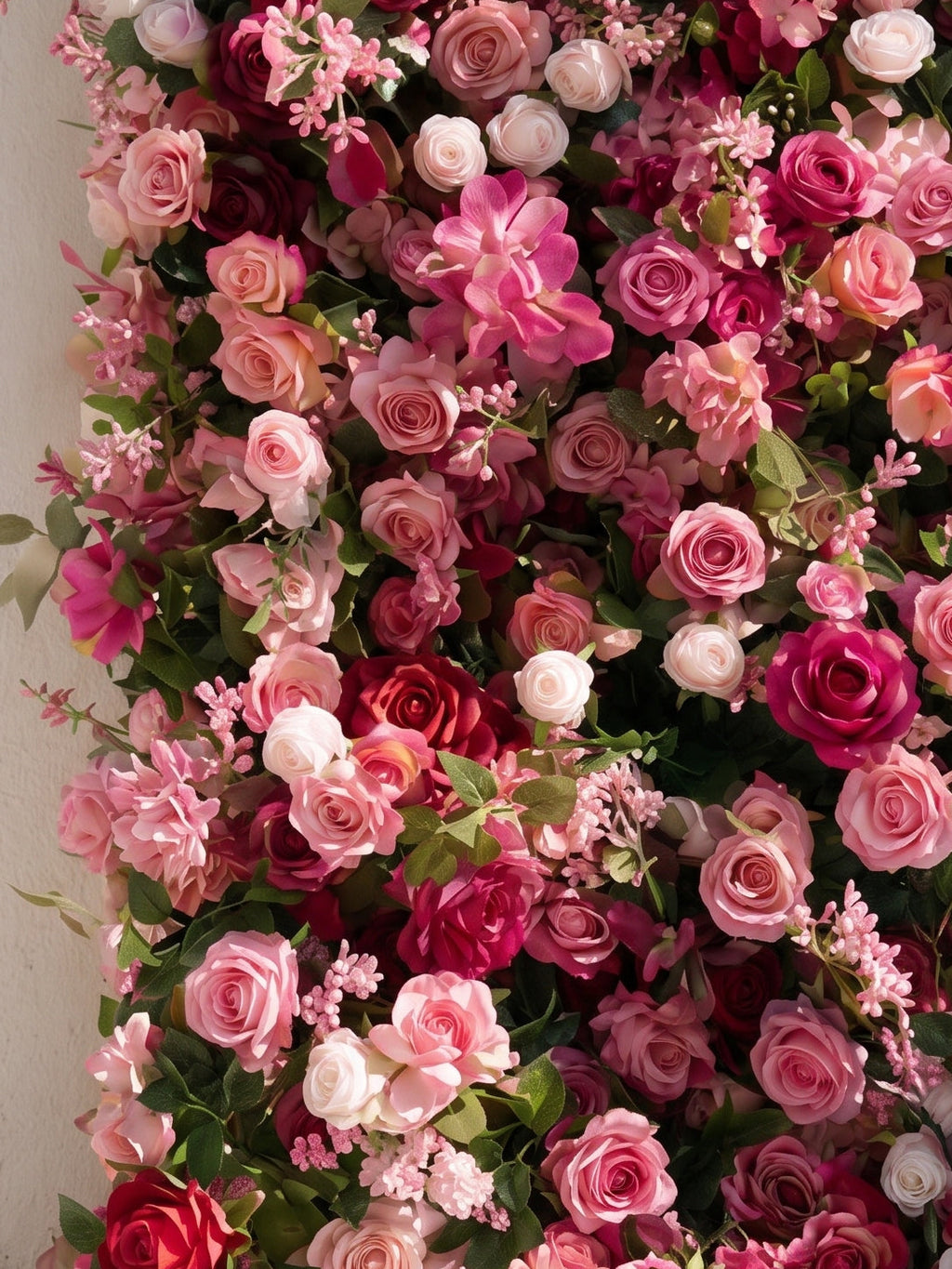 Fuchsia：2026 Luxury 5D Macaron Floral Wall with Greenery Roll-Up Backdrop for Whimsical Bridal Showers Free Shipping